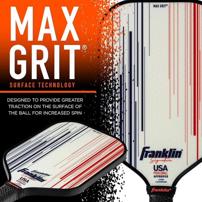 Професійна ракетка для піклболу Franklin Sports Signature Series з MaxGrit, 13/16 мм поліпропіленовий сердечник, для турнірів, сертифікована USAPA