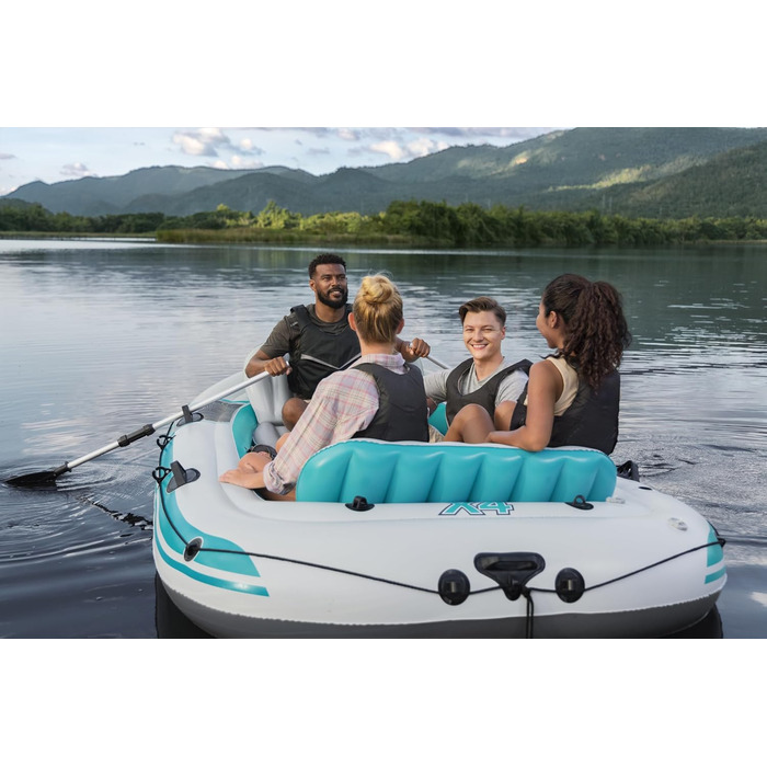 Надувний човен Bestway Hydro Force Adventure Elite X4 для 4 осіб, 315x165x41.5 см, з веслами та насосом