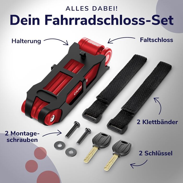 Надійне велозамок для велосипеда та електровелосипеда з рівнем захисту 10, 2 ключі, компактний, проста установка