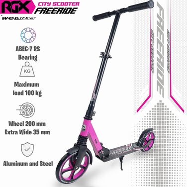 Самокат WeLLIFE Freeride RGX з великими колесами 200 мм, передньою підвіскою, складаний міський самокат для дорослих і дітей