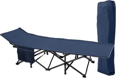 Розкладне ліжко для кемпінгу HIGH POINT SPORTS XXL (270 кг) - стабільне, легке, з сумкою та кишенею, 190x67x35 см, темно-сірий