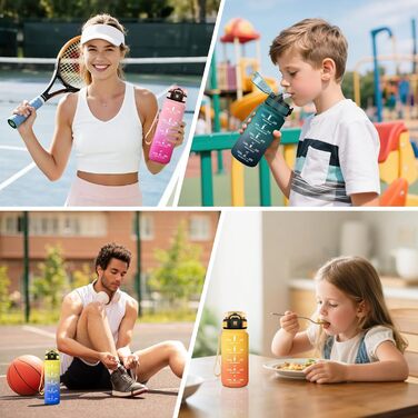Фляга для води Motswedi з трубочкою, 1500 мл, BPA-free, для спорту, без витоку, підходить для газованої води, жовтогарячий колір