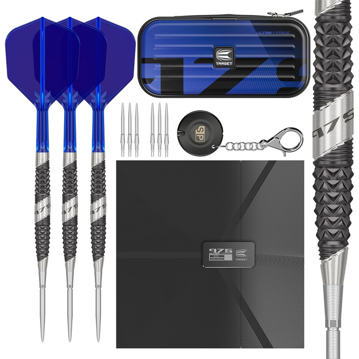 Дротики Target Darts 975 Ultra Marine 97,5% вольфрамові зі сталевим вістрям та насадками K-Flex