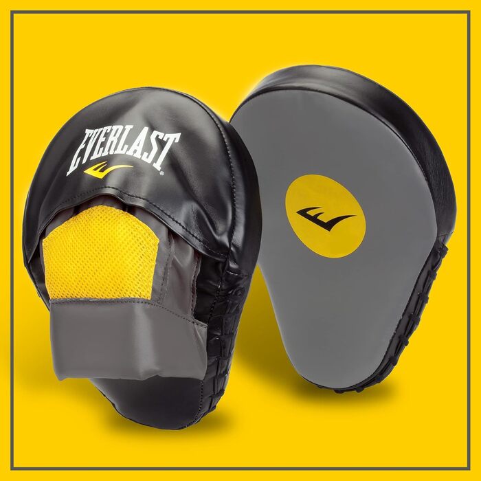 Лапи для боксу Everlast Evergel Mantis, унісекс, захист рук, сірі/жовті, універсальний розмір