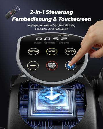 Міні електричний тренажер-еліпс MERACH для дому з пульт дистанційного керування, дисплеєм та неслизьким покриттям, 12 швидкостей, тихий та портативний, для дорослих та літніх людей (E32-2025-Чорний)