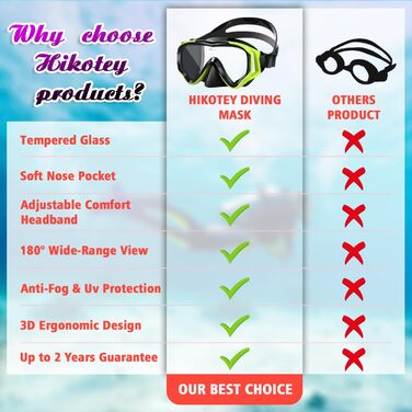 Набір для снорклінгу для дітей HIKOTEY, сухий сноркель, маска для снорклінгу з антизапотіваючим покриттям, водонепроникні затички для вух, набір для снорклінгу для хлопчиків (B1-Жовтий)