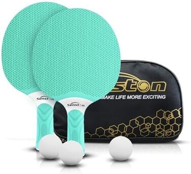 Набір для пінг-понгу Senston: професійні ракетки та м'ячики для 2-4 гравців, гума Verbund, для гри в приміщенні та на вулиці