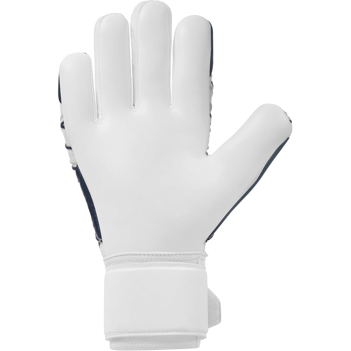 Воротарські рукавички uhlsport Supersoft HN - професійні для чоловіків та хлопчиків, з фіксацією пальців, білі/сині/срібні