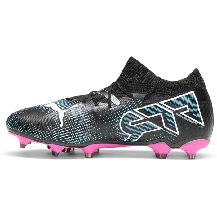Жіночі футбольні бутси PUMA Future 7 Match для жорсткого та штучного покриття, шнурівка, чорно-рожевий, розмір 37 EU