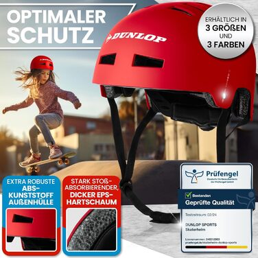 Велошолом DUNLOP SPORTS для дітей, підлітків і дорослих, легкий та міцний міський універсальний шолом, 14 вентиляційних отворів, швидке регулювання, автоматичне підлаштування розміру, тест «Дуже добре»