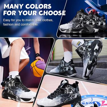 Чоловічі баскетбольні кросівки високі для занять спортом та прогулянок, чорні
