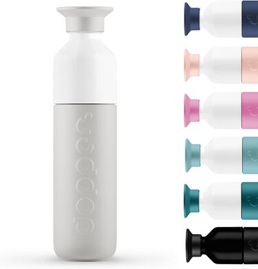 Термос Dopper Insulated Gentle Grey 350 мл – двошаровий, нержавіюча сталь, не протікає, зберігає тепло до 9 годин, холод до 24 годин, для води, кави, чаю