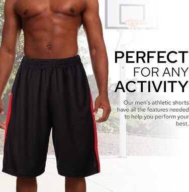 Шорти спортивні чоловічі - баскетбольні шорти для чоловіків - активні шорти для тренувань, залу, бігу (S, набір 5 шт.)
