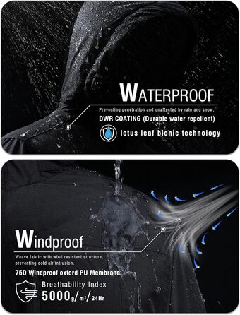 Зимова куртка для чоловіків, сноубордистська куртка, тепла, водонепроникна, для активного відпочинку, вітронепроникна знімною капюшоном (L, армійний зелений)