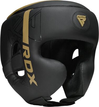 Захисний шолом для боксу та єдиноборств RDX Maya Hide Leder — для кікбоксингу, MMA, тайського боксу, карате та тхвеквондо, золотий, розмір L