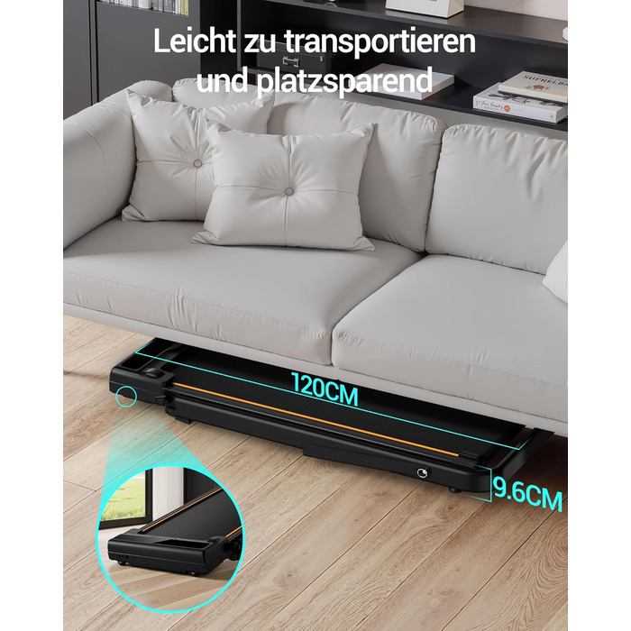 Біговий тренажер CURSOR для дому, складаний, 10 км/год, нахил 16%, безщітковий двигун 3.0CV, максимальне навантаження 136 кг, помаранчевий