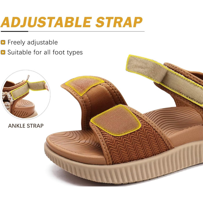 Сандалі жіночі KuaiLu трекінгові ортопедичні для літа, хакі, 41 EU