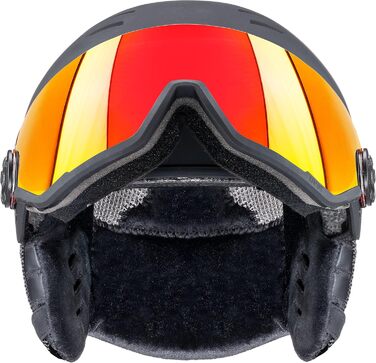 Гірськолижний шолом uvex Wanted Visor з візором, матовий синьо-чорний, 54-58 см