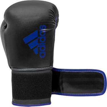 Боксерські рукавички adidas Hybrid 80 для боксу, кікбоксингу, MMA, тренувань, 6 унцій, чорні/сині, унісекс