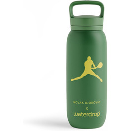 Термос пляшка waterdrop MICRODRINK x Novak Djokovic 600 мл, ізольована сталева пляшка для напоїв, 24 год холоду, 12 год тепла, герметична та ударостійка