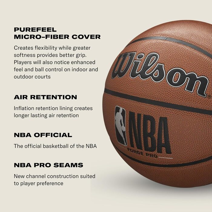 М'яч для баскетболу Wilson NBA Forge Pro Indoor/Outdoor, розмір 6 та 7, зелений