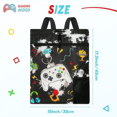 Спортивна сумка для гімнастики WAWSAM з шнурком - 38 × 45 см. Водонепроникна сумка для плавання, пляжу, покупок (для дітей)