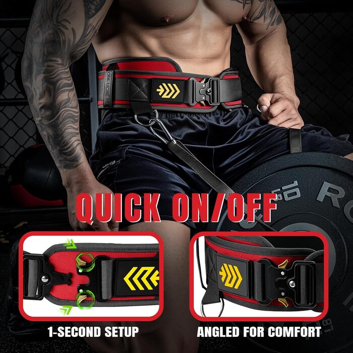 Пояс для важкої атлетики 2-в-1 з ременями для підтягувань, 92 см, для пауерліфтингу, фітнесу, з навантаженням, зелений (яскраво-червоний, S(26-29 дюймів))
