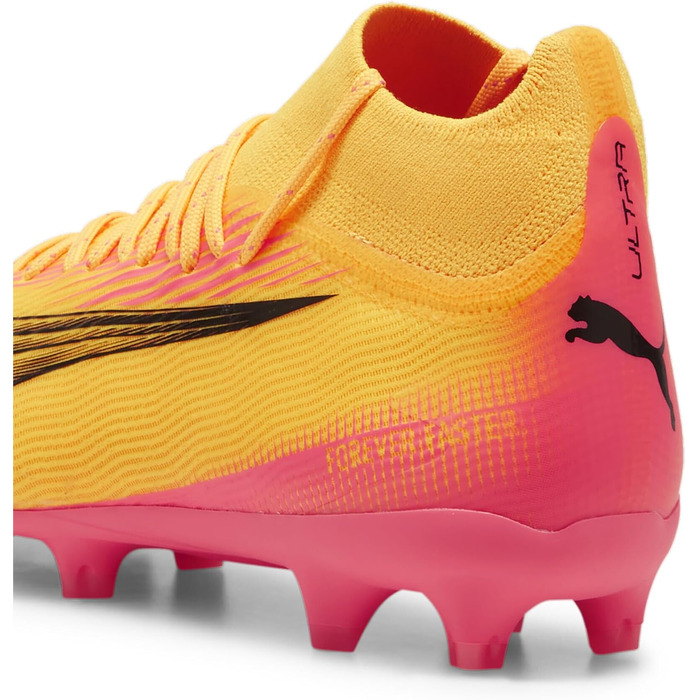 Дитячі футбольні бутси PUMA Ultra Pro FG/AG Jr для гри на траві та штучному покритті, 35 EU, Sun Stream (чорний, помаранчевий, рожевий)