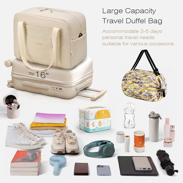 Спортивна сумка-рюкзак для ручної поклажі Wizzair/Vueling 40x30x20, водонепроникна, для подорожей, фітнесу (Бежевий+чорний)