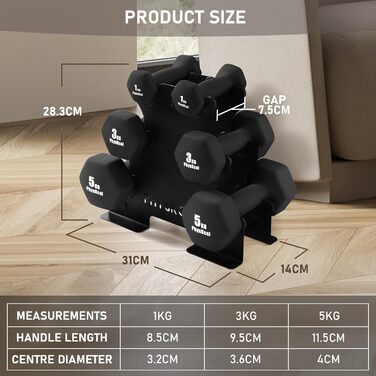 Набір гантелей KurzhanTel-Set 30 кг з підставкою для домашніх тренувань та фітнес-залу | Чорний