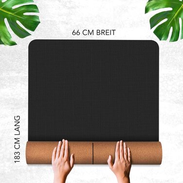Йога мат Vital Asanas Premium: натуральний корк, протиковзаюча, з ручкою для перенесення. Підходить для йоги, пілатесу та фітнесу