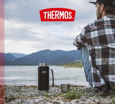 Термос Thermos Icon 1,2 л графітовий, ізольована пляшка з чашкою, тримає тепло/холод 24 години, BPA-free, для напоїв, зручна ручка, придатний для миття в посудомийці