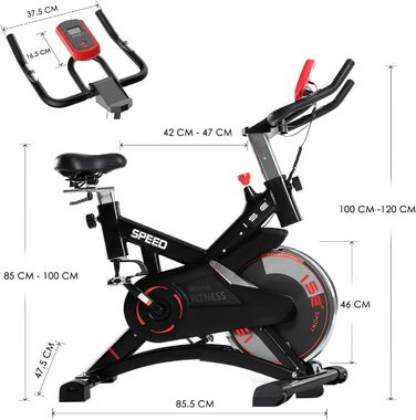 Велотренажер ISE з регулюванням навантаження та LCD-монітором, Indoor Bike для дому