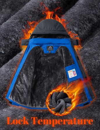 MAGCOMSEN Куртка зимова чоловіча тепла з підкладкою, водонепроникна, для катання на сноуборді, для активного відпочинку, робоча куртка з капюшоном, блакитна L