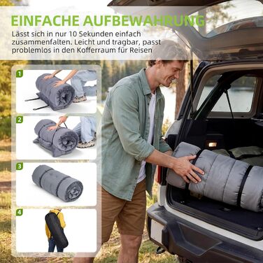 Ліжко похідне розкладне Feldbett XXL 7 зон, 250 кг, Oxford 1200D, кут нахилу 15°, сіре (2 шт)