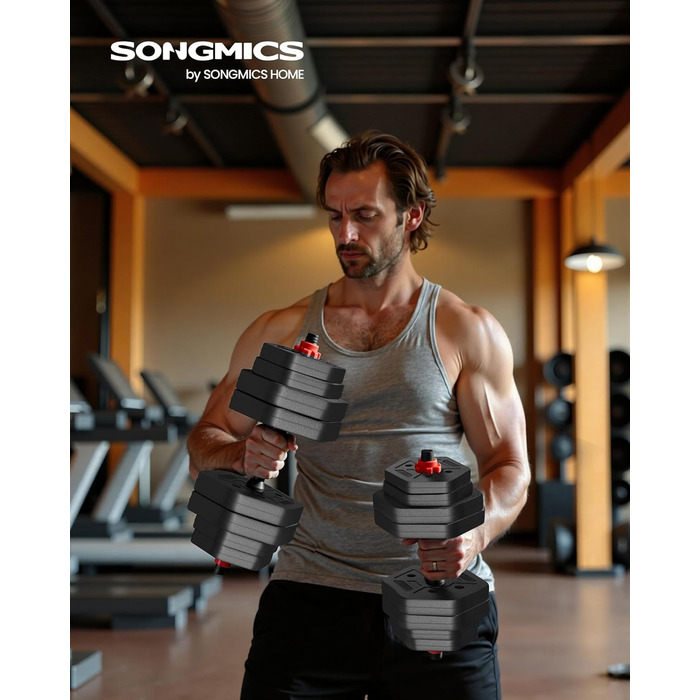 Набір гантелей SONGMICS з підключенням, шестигранна форма, 10-40 кг, для фітнесу та силових тренувань вдома та в залі