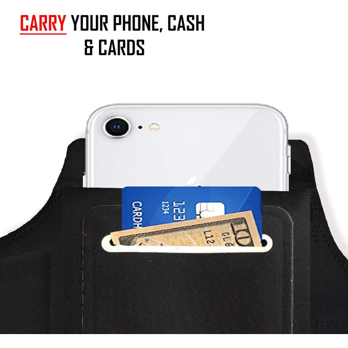 Спортивний браслет RevereSport для телефону з чохлом (Otterbox, Lifeproof). Сумісний з iPhone 15/14/13/12/11/SE/Mini та Samsung S23/S22/S21/S20. Підходить для телефонів середнього розміру (6.5')