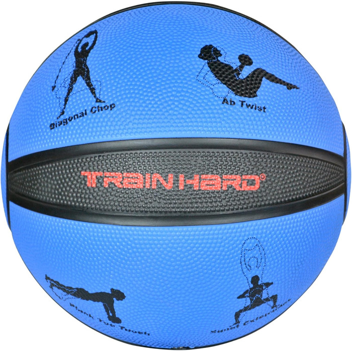 Медичний м'яч Train Hard 1–12 кг з якісної гуми, нековзний, студійна якість, стійка для 10 м'ячів (опціонально)
