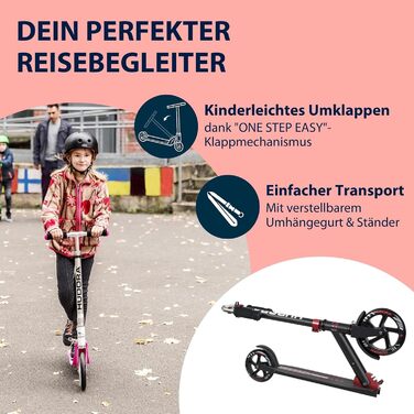 Самокат HUDORA Bold Wheel L з алюмінію, складаний, міський, з підніжкою, регульована висота, для дітей і дорослих до 100 кг