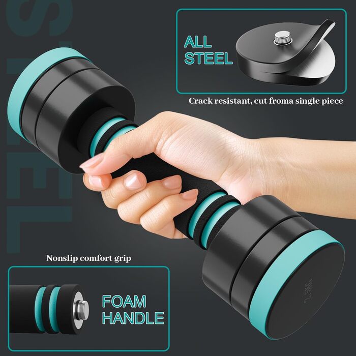 Набір гантелей Dripex, регульовані, сталеві, 2 шт. по 2.5 кг, 2 шт. по 5 кг, 2 шт. по 10 кг, для дому