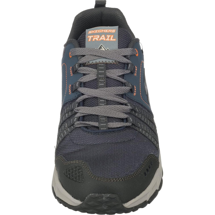 Чоловічі кросівки Skechers Escape Plan Navy Leather Mesh Orange Trim, 48.5 EU