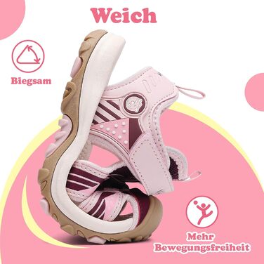 Сандалі Mishansha закриті для дівчаток, літні трекінгові, дитячі, дихаючі, розмір 25 EU, рожеві