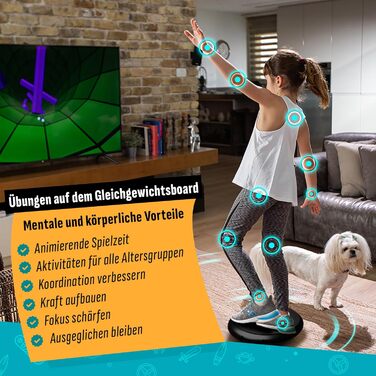 Балансувальна дошка GoBalance Play з Bluetooth-сенсором, 12 ігор для тренування, координації та фітнесу для підлітків і дорослих