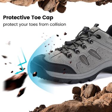 Черевики для ходьби CC Los - водонепроникні чоловічі туристичні черевики, зручні, легкі, дихаючі, розмір 40-48, коричневі. Водонепроникні, Outdoor, 1 розмір більше