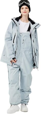 Комплект зимового костюма HOUZONIY: куртка та штани для катання на лижах та сноуборді, водонепроникний, знімний капюшон, кольори: зелений, чорний, блакитний (XXL)