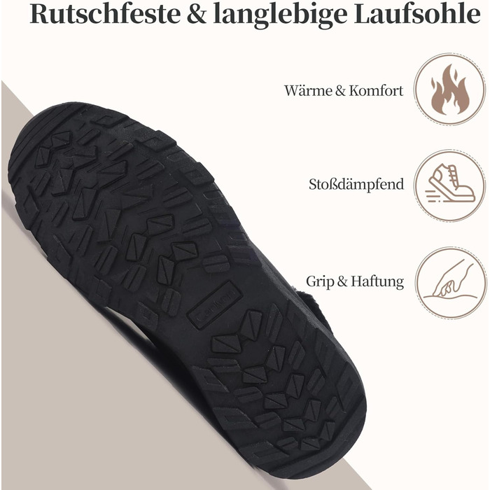 Зимові черевики для жінок, зимові чоботи, утеплені снігові чоботи, трекінгові черевики для хайкінгу, чорний колір, розмір 38 EU