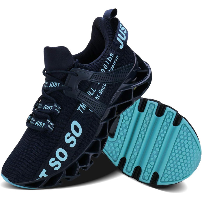 Чоловічі кросівки для бігу Wonesion, спортивне взуття, дихаючі, з антиковзкою підошвою, розмір 44 EU, блакитні