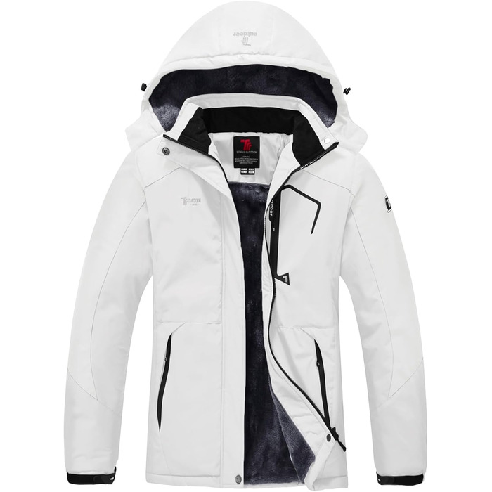 Жіноча гірськолижна куртка Rdruko: тепла зимова куртка з підкладкою, софтшелл, водонепроникна, для сноуборду, дихаюча, знімний капюшон, білий, розмір M