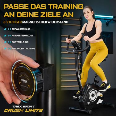 Hometrainer TREX SPORT TX-400MB RECK: фітнес-велосипед з регульованим магнітним опором та LCD-монітором, білий