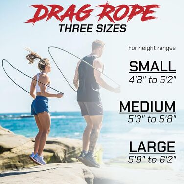 Стрибкове канат RX Smart Gear з неслизькими ергономічними ручками, важезним поліпропіленовим канатом для фітнесу та тренувань, кардіотренувань, WOD, швидке стрибкове канат для чоловіків та жінок (Чорний, M)